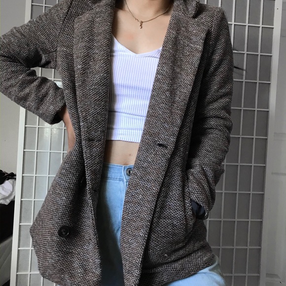 Oversized Brown Blazer Jacket - Picture 3 of 3